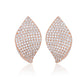 Suzy Levian Rose Sterling Silver White Cubic Zirconia Pave Petal Earrings