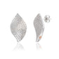 Suzy Levian White Sterling Silver White Cubic Zirconia Pave Petal Earrings