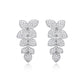 Suzy Levian Sterling Silver Cubic Zirconia Pave Floral Drop Dangle Earrings