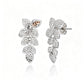 Suzy Levian Sterling Silver Cubic Zirconia Pave Floral Drop Dangle Earrings