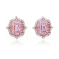 Suzy Levian Sterling Silver Pink Sapphire & Created White Sapphire Medallion Earrings