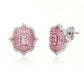 Suzy Levian Sterling Silver Pink Sapphire & Created White Sapphire Medallion Earrings