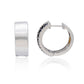 Suzy Levian Sterling Silver Pave Blue Sapphire Created White Sapphire Huggie Hoop Earrings