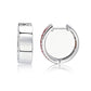 Suzy Levian Sterling Silver Pave Pink Sapphire Created White Sapphire Huggie Hoop Earrings