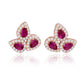 Suzy Levian Rose Sterling Silver Pear Shape Red & White Cubic Zirconia Earrings