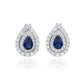 Suzy Levian Sterling Silver Pear Shape Blue & White Cubic Zirconia Earrings