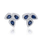 Suzy Levian Sterling Silver Pear Shape Blue & White Cubic Zirconia Earrings