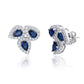 Suzy Levian Sterling Silver Pear Shape Blue & White Cubic Zirconia Earrings
