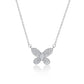 Suzy Levian Sterling Silver White Cubic Zirconia Pave Butterfly Necklace