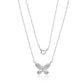 Suzy Levian Sterling Silver White Cubic Zirconia Pave Butterfly Necklace