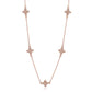 Suzy Levian Rose Sterling Silver White Cubic Zirconia Flower Station Necklace