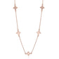 Suzy Levian Rose Sterling Silver White Cubic Zirconia Flower Station Necklace