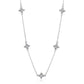 Suzy Levian Sterling Silver White Cubic Zirconia Flower Station Necklace