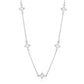Suzy Levian Sterling Silver White Cubic Zirconia Flower Station Necklace