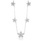 Suzy Levian Sterling Silver White Cubic Zirconia Pave Flower Station Necklace