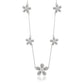 Suzy Levian Sterling Silver White Cubic Zirconia Pave Flower Station Necklace