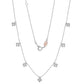 Suzy Levian Sterling Silver White Cubic Zirconia Clover Drop Station Necklace