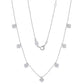 Suzy Levian Sterling Silver White Cubic Zirconia Clover Drop Station Necklace