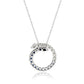 Suzy Levian Sterling Silver Blue Sapphire & Created White Sapphire Circle Journey Pendant Necklace