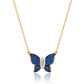 Suzy Levian Yellow Sterling Silver Blue Cubic Zirconia Butterfly Necklace