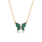Suzy Levian Yellow Sterling Silver Green Cubic Zirconia Butterfly Necklace
