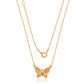 Suzy Levian Yellow Sterling Silver Green Cubic Zirconia Butterfly Necklace