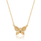 Suzy Levian Yellow Sterling Silver Red Cubic Zirconia Butterfly Necklace