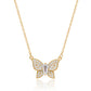 Suzy Levian Yellow Sterling Silver White Cubic Zirconia Butterfly Necklace