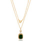 Suzy Levian Yellow Sterling Silver Green and White Cubic Zirconia Drop Pendant