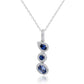 Suzy Levian Sterling Silver Blue Sapphire & Diamond Accent Multi-Shape Drop Pendant