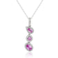 Suzy Levian Sterling Silver Pink Sapphire & Diamond Accent Multi-Shape Drop Pendant