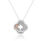 Suzy Levian Sterling Silver White Cubic Zirconia Baguette Pave Flower Clover Pendant Necklace