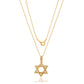 Suzy Levian Yellow Sterling Silver White Cubic Zirconia Star of David Drop Pendant