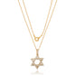 Suzy Levian Yellow Sterling Silver White Cubic Zirconia Star of David Drop Pendant