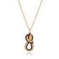 Suzy Levian Yellow Sterling Silver Brown and White Cubic Zirconia Twisted Knot Pendant