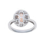 Suzy Levian Sterling Silver Pink Morganite Oval Cubic Zirconia Pave Halo Ring