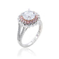 Suzy Levian Sterling Silver White & Pink Cubic Zirconia Engagement Ring