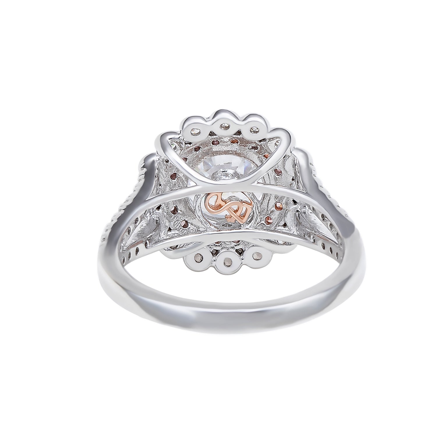 サリー⭐︎❤️ Suzy Levian Sterling Silver White & Pink Cubic Zirconia Engagement