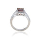 Suzy Levian Sterling Silver Emerald Cut Brown & White Cubic Zirconia Ring