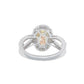 Suzy Levian Sterling Silver Oval Canary Yellow Cubic Zirconia Engagement Ring