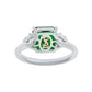 Suzy Levian Sterling Silver Green Cubic Zirconia Engagement Ring