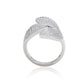 Suzy Levian Sterling Silver Pave Cubic Zirconia Tri-Petal Ring