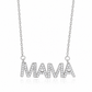 Suzy Levian Sterling Silver White Cubic Zirconia "MAMA" Necklace