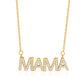 Suzy Levian Yellow Sterling Silver White Cubic Zirconia "MAMA" Necklace
