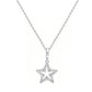 Suzy Levian White Sterling Silver White Cubic Zirconia Open Star Pendant
