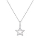 Suzy Levian White Sterling Silver White Cubic Zirconia Open Star Pendant
