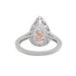 Suzy Levian Sterling Silver Large Pear Shape White Cubic Zirconia Halo Engagement Ring