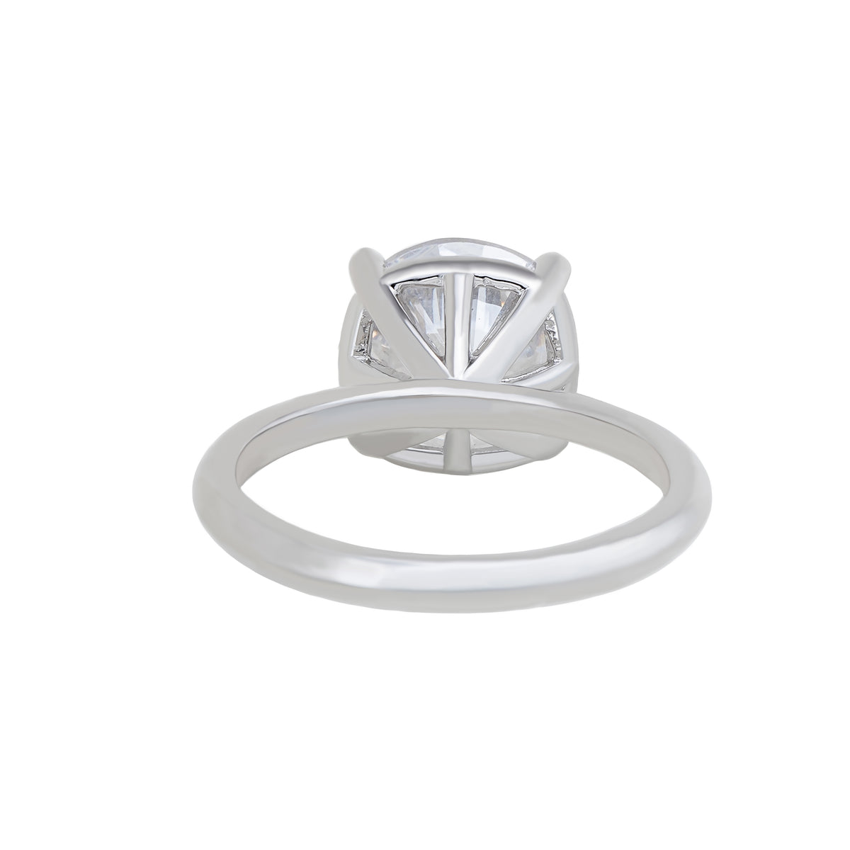 Suzy Levian Sterling Silver Round Cut Cubic Zirconia Solitaire Engagement Ring