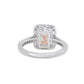 Suzy Levian Sterling Silver Emerald Cut White Cubic Zirconia Halo Engagement Ring