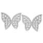 Suzy Levian Sterling Silver Pave Cubic Zirconia Butterfly Earrings